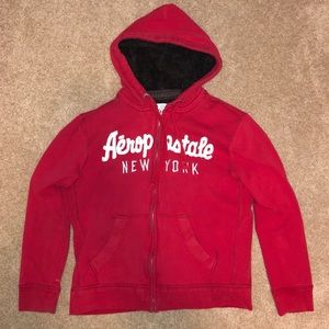 Aeropostale Faux Sherpa Hoodie Jacket/Sweatshirt